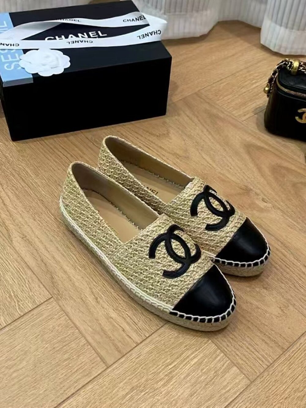 CHANEL Two-Tone Espadrille Flats - Picture 2 of 7